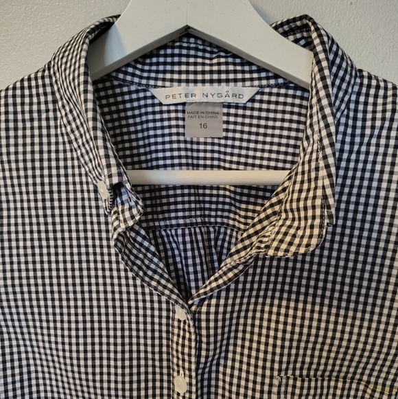 Peter Nygard Gingham Button Up Top - Picture 4 of 4